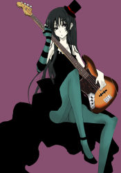 Rule 34 | 00s, 1girl, akiyama mio, angry, bass guitar, blue pantyhose, don&#039;t say &quot;lazy&quot;, furious, hat, instrument, k-on!, mini hat, mini top hat, pantyhose, rage (rojiura), solo, top hat