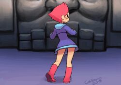 Rule 34 | animated, animated gif, artist name, boots, colodraws, dress, kumatora, mother (game), mother 3, nintendo, pink hair, short hair