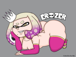 Rule 34 | 1girl, ass, breasts, elbow gloves, erozer, gloves, highres, huge ass, inkling player character, mole, mole under mouth, nintendo, pearl (splatoon), small breasts, son mao, splatoon (series), thick thighs, thighs, yellow eyes
