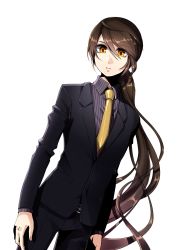 Rule 34 | 1boy, androgynous, artist request, highres, jyu viole grace, long hair, male focus, necktie, simple background, solo, tower of god, yellow eyes