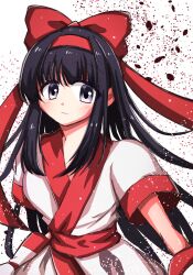 Rule 34 | 1girl, ainu clothes, black hair, breasts, highres, long hair, looking at viewer, medium breasts, nakoruru, purple eyes, samurai spirits, smile, snk, solo, the king of fighters