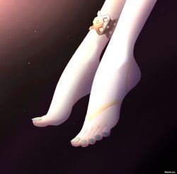Rule 34 | 1girl, anklet, aqua nails, barefoot, black background, brown background, ceres fauna, commentary, english commentary, feet, feet only, foot focus, gradient background, highres, hikigaya 0926, hololive, hololive english, jewelry, nail polish, out of frame, solo, stirrup legwear, toeless legwear, toenail polish, toenails, toes, twitter username, virtual youtuber
