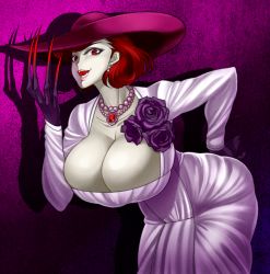 Rule 34 | 1girl, alcina dimitrescu, bent over, breasts, claws, highres, huge breasts, resident evil, resident evil village, solo