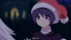 Rule 34 | 2girls, :o, anime coloring, bad id, bad pixiv id, blue hair, blue shirt, blurry, blurry background, blurry foreground, commentary request, dark background, depth of field, doremy sweet, english text, hat, highres, kishin sagume, multiple girls, nightcap, open mouth, pom pom (clothes), purple eyes, red headwear, shirt, solo focus, touhou, turtleneck, upper body, window, wings, yukome