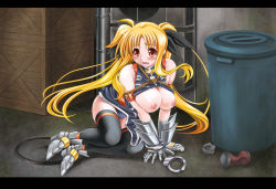 Rule 34 | 00s, 10s, 1girl, armor, ass, bdsm, blonde hair, blush, bondage, bound, breasts, brown eyes, cuffs, fate testarossa, fate testarossa (true sonic form), itachou, leotard, long hair, lyrical nanoha, mahou shoujo lyrical nanoha, mahou shoujo lyrical nanoha a&#039;s, mahou shoujo lyrical nanoha strikers, mahou shoujo lyrical nanoha the movie 1st, nipples, open clothes, open shirt, public indecency, red eyes, rope, shirt, solo, thighhighs, twintails