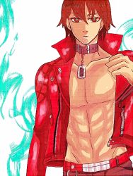 Rule 34 | 10s, 1boy, abs, archer (fate), archer (fate) (cosplay), bad id, bad pixiv id, cosplay, fate/extra, fate/extra ccc, fate (series), jacket, kishinami hakuno (male), male focus, official alternate costume, open clothes, open jacket, red eyes, red hair, red jacket, short hair, solo, vinaya