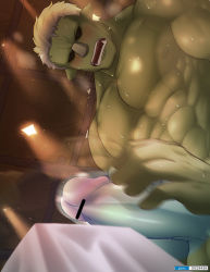 Rule 34 | 1boy, abs, bar censor, bara, blush, censored, colored skin, completely nude, fangs, from below, grabbing, green skin, highres, large pectorals, looking down, male focus, male pubic hair, mature male, monster boy, motion blur, muscular, muscular male, navel, nipples, nude, open mouth, orc, pectorals, penis, pubic hair, rigurudo (tensei shitara slime datta ken), rimuru tempest, sex, short hair, slime (substance), slime boy, solo focus, stomach, sweat, tensei shitara slime datta ken, testicles, tofuboyz, veins, veiny penis, white hair