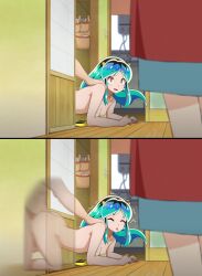 Rule 34 | 1girl, 2boys, ass, cheating (relationship), doggystyle, highres, lum, multiple boys, netorare, nude, sex, sex from behind, stealth sex, urusei yatsura