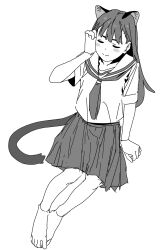 Rule 34 | 1girl, animal ears, cat ears, highres, kona ming, original, school uniform, serafuku