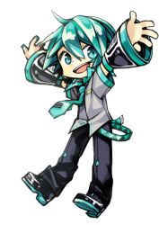 Rule 34 | 1boy, black and blue shoes, blue eyes, blue hair, blue tie, fanloid, hatsune mikuo, highres, kuo kun, looking at viewer, mikuo, smile, vocaloid