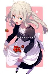 Rule 34 | 1girl, black dress, blue eyes, blush, breasts, dress, echo (circa), fate/grand order, fate (series), long hair, long sleeves, looking at viewer, marie antoinette (fate), medium breasts, open mouth, sidelocks, smile, solo, twintails, very long hair, white hair