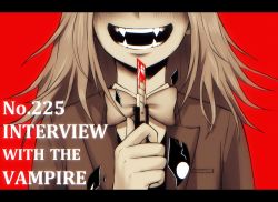 Rule 34 | 1girl, aged down, blood, bloody knife, bloody weapon, blunt bangs, boku no hero academia, boxcutter, english text, fangs, hair down, head out of frame, holding, holding knife, holding weapon, jacket, knife, long hair, messy hair, nashimo (drz n), open mouth, school uniform, smile, tagme, toga himiko, weapon