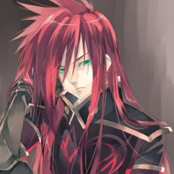 Rule 34 | 00s, 1boy, asch (tales), green eyes, long hair, male focus, red hair, solo, surcoat, tales of (series), tales of the abyss