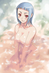 Rule 34 | 00s, blunt bangs, completely nude, maruto!, miyu greer, my-hime, my-otome, nude, onsen, red eyes, solo