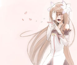 Rule 34 | 00s, 1girl, brown hair, flower, gloves, hair flower, hair ornament, long hair, marta lualdi, sad, solo, tales of (series), tales of symphonia, tales of symphonia: dawn of the new world, tears