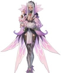 Rule 34 | 1girl, alternate costume, aversa (fire emblem), aversa (resplendent) (fire emblem), boots, bracelet, breasts, bridal gauntlets, cape, cleavage, dark-skinned female, dark skin, detached sleeves, dress, facial mark, female focus, fingernails, fire emblem, fire emblem awakening, fire emblem heroes, flower, frills, full body, grey hair, highres, jewelry, large breasts, lips, long hair, long sleeves, looking at viewer, makitoshi0316, nail polish, nintendo, non-web source, official alternate costume, official art, parted bangs, parted lips, pelvic curtain, plant, red eyes, short dress, smile, solo, standing, thigh boots, transparent background, vines, white hair