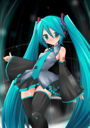 Rule 34 | 1girl, hatsune miku, hermmy, long hair, solo, thighhighs, twintails, very long hair, vocaloid
