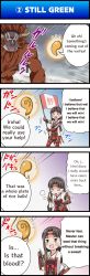 Rule 34 | &gt; &lt;, 00s, 4koma, :d, armor, blush, brown eyes, brown hair, character request, comic, english text, exhausted, closed eyes, final fantasy, final fantasy xi, flag, flying sweatdrops, glowing, highres, iroha (ff11), japanese armor, monster, motion lines, no pupils, open mouth, orb, ribbon, smile, thumbs up, tomokichi, yellow eyes