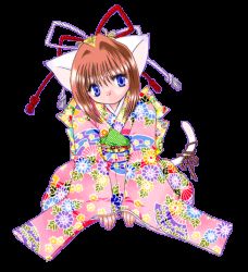 Rule 34 | animal ears, animated, animated gif, blue eyes, blush, bow, brown hair, cat ears, japanese clothes, kimono, rope, short hair