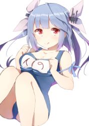 Rule 34 | 10s, 1girl, blue hair, harusawa, i-19 (kancolle), kantai collection, one-piece swimsuit, red eyes, rei no himo, school swimsuit, smile, solo, star-shaped pupils, star (symbol), swimsuit, symbol-shaped pupils, twintails