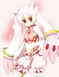 Rule 34 | 10s, albino, androgynous, b-cat, bloomers, gender request, kyubey, long hair, mahou shoujo madoka magica, mahou shoujo madoka magica (anime), personification, pink hair, solo, twintails, underwear