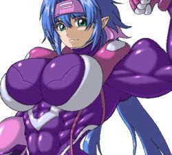 Rule 34 | animated, animated gif, biceps, bodysuit, breasts, extreme muscles, female focus, flexing, huge breasts, klan klan, klan klein, lowres, macross, macross frontier, muscular, pointy ears, ren (tainca2000), skin tight