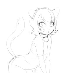 Rule 34 | animal ears, bell, cat ears, cat girl, cat tail, collar, lmscetchy, nathy, petite, short hair, sketch, tail