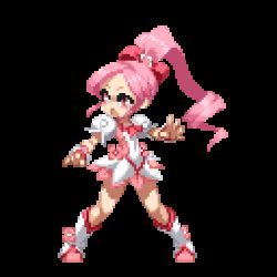 Rule 34 | 10s, 1girl, animated, animated gif, boots, bow, cure blossom, fighting stance, hanasaki tsubomi, heartcatch precure!, knee boots, long hair, lowres, magical girl, pink bow, pink eyes, pink hair, pixel art, ponytail, precure, solo, takoyaki neko-san, transparent background