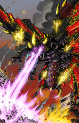 Rule 34 | battra, bug, butterfly, destruction, electricity, energy, energy beam, explosion, eye beam, fire, giant, giant monster, glowing, glowing eyes, glowing horns, godzilla (series), horns, insect, kaijuu, laser, matt frank, missile, monster, moth, plasma, prism beam, toho, wings