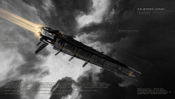 Rule 34 | 3d, battlecruiser (eve online), cloud, combat ship (eve online), commentary, english text, eve online, flying, glowing, goro112, grey background, grey theme, highres, military vehicle, minmatar republic (eve online), nebula, no humans, outdoors, photoshop (medium), science fiction, space, spacecraft, star (sky), thrusters, vehicle focus