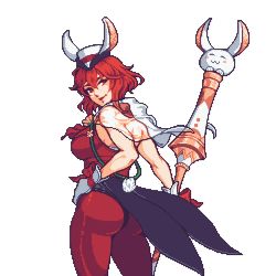 Rule 34 | absurdres, animal ears, ass, fire emblem, from behind, hand on own hip, hat, highres, leotard, minerva (fire emblem), nintendo, pantyhose, playboy bunny, polearm, rabbit ears, rabbit tail, red eyes, red hair, short hair, solo, spear, top hat, transparent background, weapon