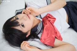 Rule 34 | bed, cosplay, photo (medium), sailor, sakurai hinoki, school uniform, serafuku