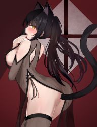 Rule 34 | 1girl, absurdres, anal, anal object insertion, anal tail, animal ears, ass, black hair, breasts, cat ears, cat girl, cat tail, china dress, chinese clothes, clock eyes, commentary request, covered erect nipples, date a live, dress, fake tail, finger in own mouth, highres, large breasts, long hair, nipples, no bra, no panties, object insertion, open mouth, see-through, sideboob, solo, symbol-shaped pupils, tail, thighhighs, thighs, tokisaki kurumi, twintails, yellow eyes, yuki kuro 96