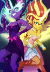 Rule 34 | 2girls, dark persona, highres, multiple girls, my little pony, my little pony: equestria girls, my little pony: friendship is magic, personification, sci-twi, sunset shimmer, tagme, twilight sparkle, uotapo