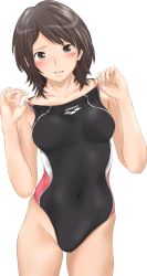 Rule 34 | 1girl, amagami, arena (company), blush, breasts, brown hair, competition swimsuit, extraction, highres, one-piece swimsuit, solo, sweatdrop, swimsuit, takahashi maya, transparent background