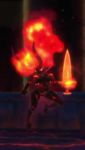Rule 34 | animated, black skin, bouncing breasts, breasts, colored skin, fiery hair, fire, flaming sword, flaming weapon, floating, glowing, glowing eyes, horns, idle animation, large breasts, nude, odin sphere, sword, vanillaware, video, vulcan (odin sphere), weapon, video
