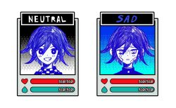Rule 34 | 1boy, bad id, bad twitter id, bandaid, bandaid on cheek, bandaid on face, blue hair, blush stickers, buttons, checkered clothes, checkered scarf, collared jacket, danganronpa (series), danganronpa v3: killing harmony, fang, furrowed brow, gameplay mechanics, grin, hair between eyes, high collar, jacket, looking to the side, male focus, oma kokichi, omori, parody, parted lips, portrait, sad, scarf, short hair, simple background, smile, style parody, sweatdrop, undershirt, variations, white background, yuni (yunimiho)