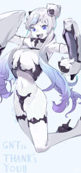 Rule 34 | 1girl, abyssal ship, breasts, co botan, colored skin, enemy aircraft (kancolle), fangs, gradient hair, hair bun, high heels, highres, kantai collection, large breasts, light purple hair, multicolored hair, navel, ofuda, open mouth, purple eyes, sidelocks, single hair bun, sleeves past fingers, sleeves past wrists, solo, super heavy bomber airfield princess, very long sleeves, white hair, white skin