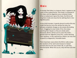 Rule 34 | character profile, mimic, mimic chest, mon-musu quest!, monster girl, slime, tagme, text focus, translated