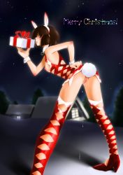 Rule 34 | 1girl, anal tail, animal ears, ass, bare shoulders, bent over, blush, boots, breastless clothes, breasts, brown eyes, brown hair, butt plug, christmas, detached collar, dress, exhibitionism, fake animal ears, fake tail, female focus, fuchida kyou, gift, hand on own hip, high heel boots, high heels, highres, kashiwara yumeko, looking at viewer, looking back, merry christmas, nipples, no bra, no panties, nude, original, outdoors, public indecency, pussy, pussy juice, pussy juice trail, rabbit ears, rabbit tail, revealing clothes, sex toy, short dress, short hair, sky, small breasts, snow, solo, star (sky), starry sky, tail, thigh boots, thighhighs, uncensored, world of sex energy, wrist cuffs