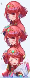 Rule 34 | 1girl, absurdres, blush, breasts, closed eyes, crying, crying with eyes open, flower, highres, large breasts, looking at viewer, pout, pyra (xenoblade), red eyes, red hair, smile, solo, tears, tiara, xenoblade chronicles (series), xenoblade chronicles 2