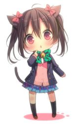 Rule 34 | 10s, 1girl, :3, :o, ahoge, animal ears, animated, animated gif, bell, black socks, blazer, blinking, blush, bow, bowtie, brown hair, cardigan, cat ears, cat tail, closed eyes, cursor, extra ears, flower, full body, hair bow, hair ornament, hand to own mouth, happy, jacket, jingle bell, kemonomimi mode, long sleeves, looking at viewer, love live!, love live! school idol project, lowres, march-bunny, md5 mismatch, otonokizaka school uniform, paw print, plaid, plaid skirt, red eyes, school uniform, shoes, short hair, short twintails, simple background, skirt, smile, socks, solo, standing, sweater, tail, twintails, ugoira, white background, yazawa nico
