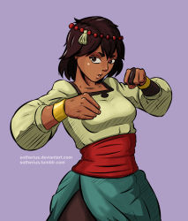 Rule 34 | ajna (indivisible), beads, bracelet, brown hair, commentary, highres, indivisible, jewelry, solo, thiago zen barros farias