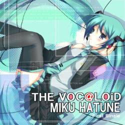 Rule 34 | 1girl, aqua hair, azumi kazuki, black footwear, black skirt, boots, cable, character name, clothes between thighs, collared shirt, copyright name, detached sleeves, floating hair, grey shirt, hair between eyes, hair ornament, hand on headphones, hatsune miku, headphones, long hair, miniskirt, necktie, pleated skirt, shirt, skirt, solo, tattoo, text focus, thigh boots, thighhighs, tie clip, twintails, vocaloid
