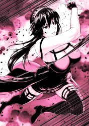 Rule 34 | 1girl, an&#039;no natsume, boots, breasts, cleavage, dagger, dress, dual wielding, greyscale, hairband, high heel boots, high heels, highres, holding, holding dagger, holding knife, holding weapon, knife, large breasts, monochrome, pink theme, short dress, solo, spy x family, stiletto (weapon), thigh boots, thighhighs, weapon, yor briar, zettai ryouiki