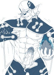 Rule 34 | 1boy, abs, chrono (series), chrono cross, furry, furry male, huge penis, lynx, male focus, monochrome, muscular, pectorals, pectorals, penis, solo, tagme, white background