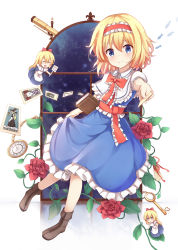 Rule 34 | 3girls, :t, ^ ^, a (phrase), absurdres, alice margatroid, apron, blonde hair, blue dress, blue eyes, blue skirt, blush, book, boots, bow, brown footwear, closed eyes, closed mouth, commentary request, dress, english text, flower, frilled dress, frilled hairband, frills, hair between eyes, hair bow, hairband, highres, holding, holding sign, key, kirisame marisa, long hair, mini person, minigirl, multiple girls, outstretched arm, patchouli knowledge, pleated skirt, pout, puffy short sleeves, puffy sleeves, red bow, red flower, red hairband, red rose, remilia scarlet, rose, shanghai doll, short sleeves, sign, skirt, smile, stick jitb, tarot, touhou, very long hair, white apron, window