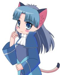 Rule 34 | 1girl, artist request, blue eyes, blue hair, cat, eyebrows, eyes visible through hair, flat chest, furry, little tail bronx, smile, stare priss, tail concerto