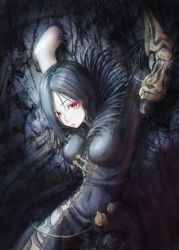 Rule 34 | 10s, 1girl, apoidea, black hair, blade &amp; soul, covered navel, highres, jin seo-yeon, jin seoyeon, red eyes, solo