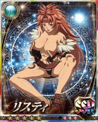 Rule 34 | 1girl, abs, breasts, large breasts, long hair, purple eyes, queen&#039;s blade, red hair, risty (queen&#039;s blade), solo